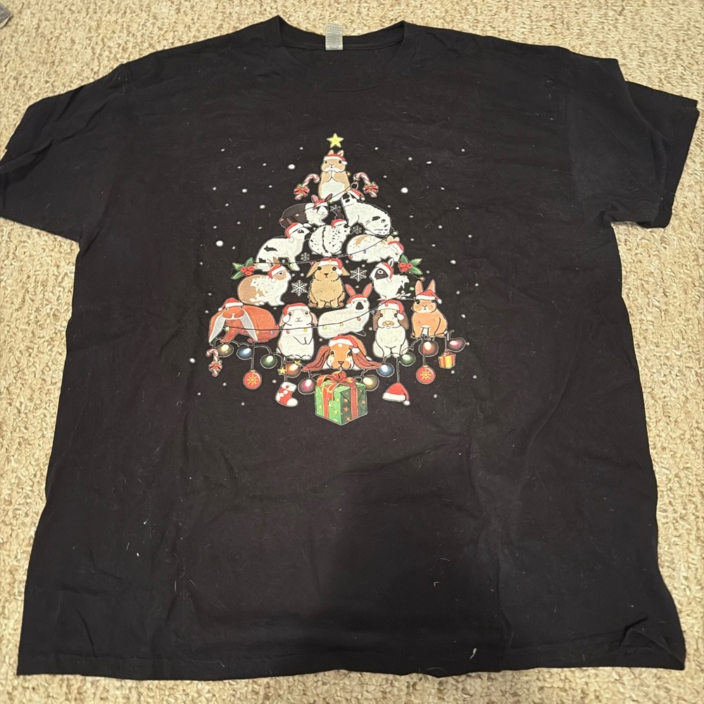 Black Christmas Tree Graphic T-Shirt